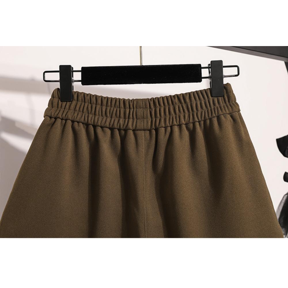 DIMANAF Plus Size 2025 New Winter Women Shorts Pants Loose Casual Short Pants Elastic Waist Fashion Lady Thick