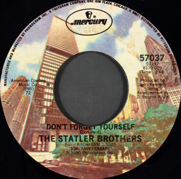 7-дюймовая пластинка STATLER BROTHERS - Не забывай себя 57037 Mercury 1980 США Фолк Б/У