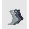 Gymshark Носки Crew Socks 3pk Heavy Blue Iron Blue Denim Grey I3a3p Uc0f