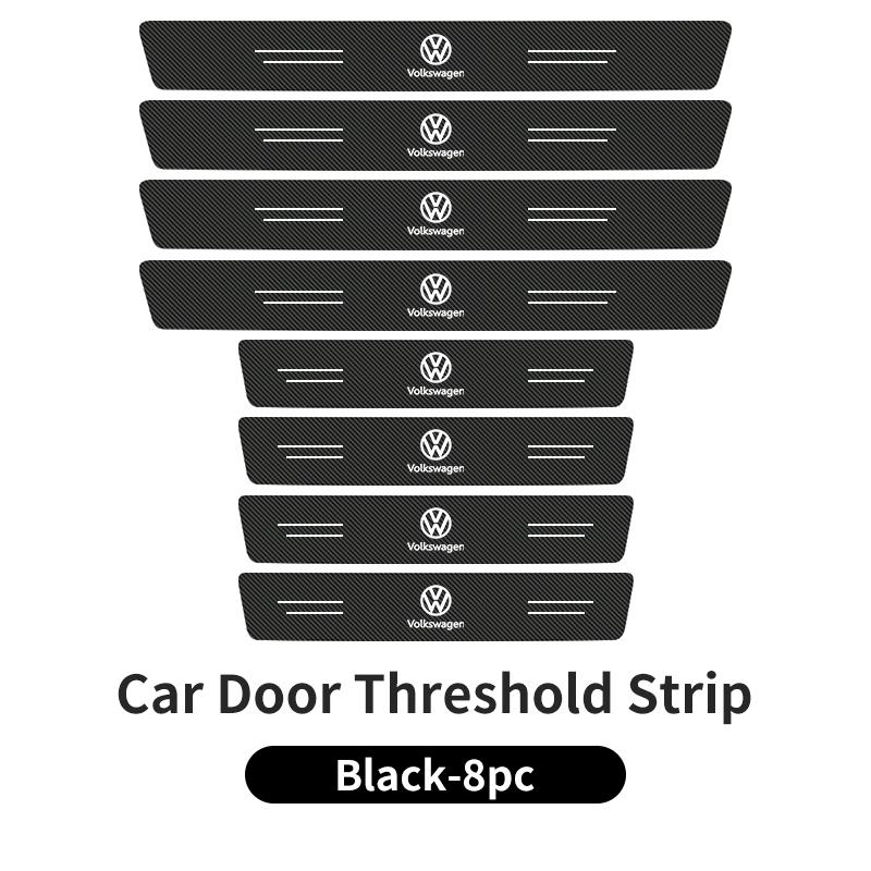 VW Leather Car Door Plate Threshold Protector Strip Sticker For Volkswagen VW Scirocco Jetta Beetle Golf Passat Polo Tiguan Sharan