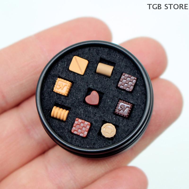 1Set Miniature Cream Chocolate Black Iron Box Set Decoration Accessories Gift Box DIY Simulation Food