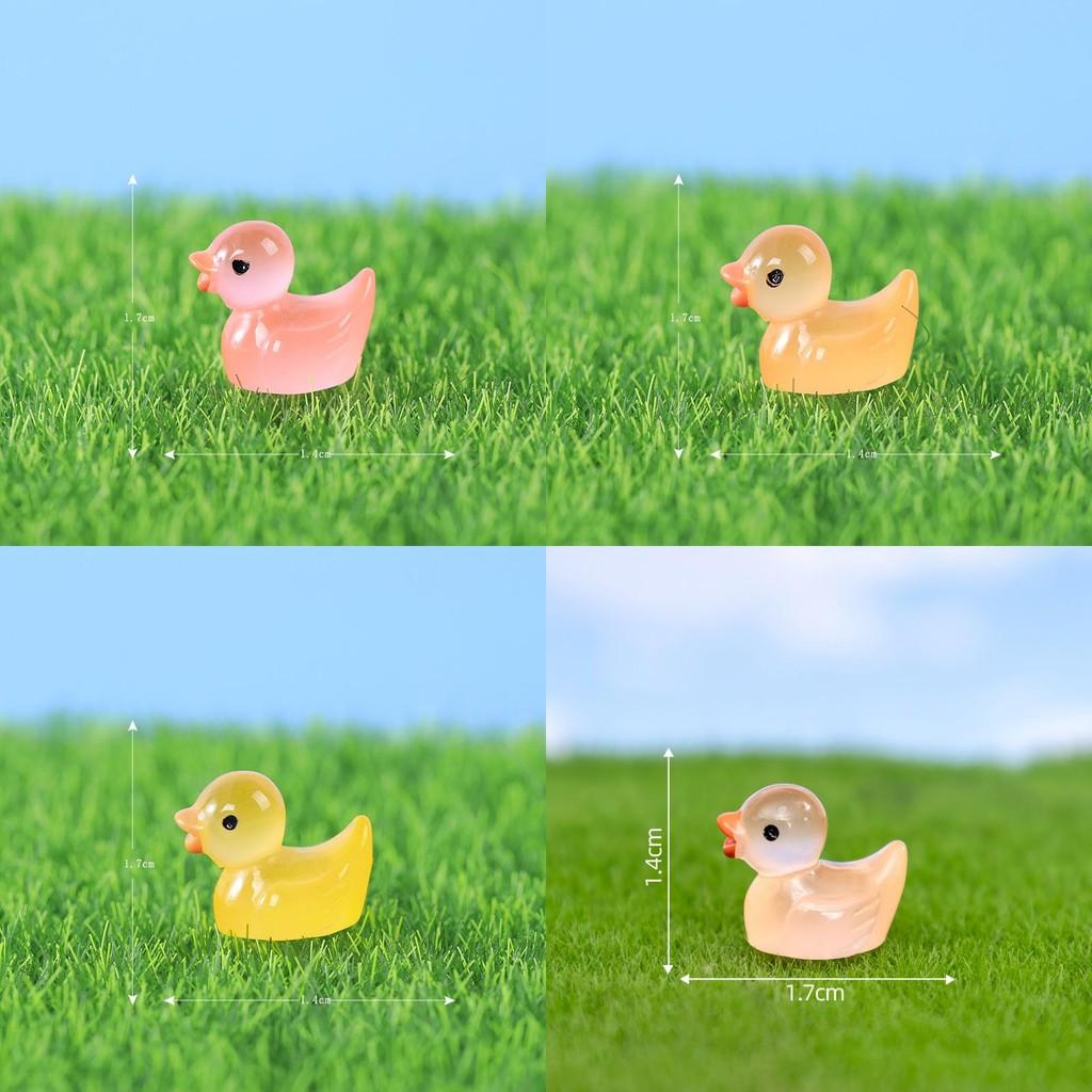 Adorable Glow-in-the-dark Resin Duck Figurine For Creative Decor Accessories