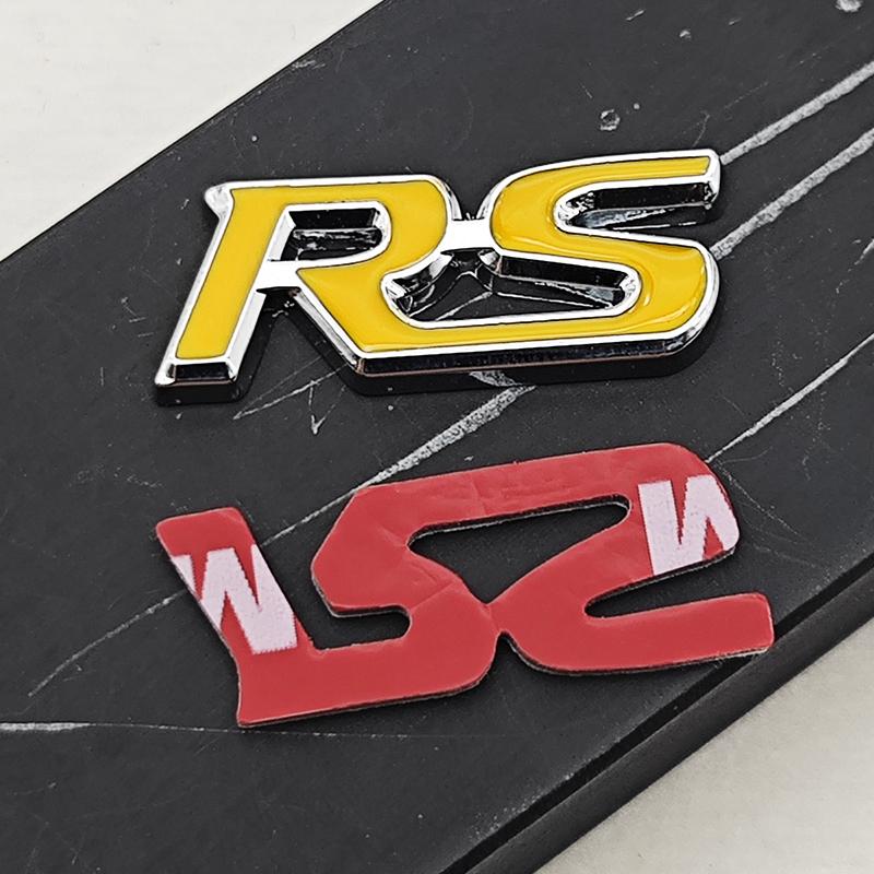 AAALY1 3D Metal Car Steering Wheel Emblem RS Logo Sticker Badge Decals For Honda Civic Accord HRV CRV Jazz City Pilot Fit Accessories