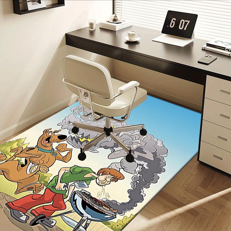 Коврик для офисного кресла Scooby-Doo для домашнего офиса, защита пола, нескользящий, коврики для кухонного обеденного стола, ковер для дивана, подарок