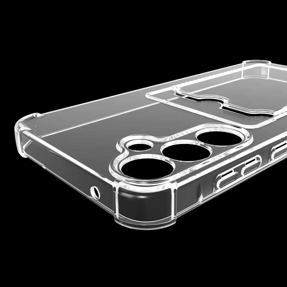 For For Samsung Galaxy S10 S20 S21 S22 S23 S24 FE Plus UItra Luxury Soft Card Bag Phone Case Transparent Bumper Cover