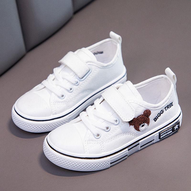 Весенние низкие кеды на мягкой подошве, детские повседневные кроссовки, детская дышащая парусиновая обувь для мальчиков и девочек с вышивкой мультфильмов