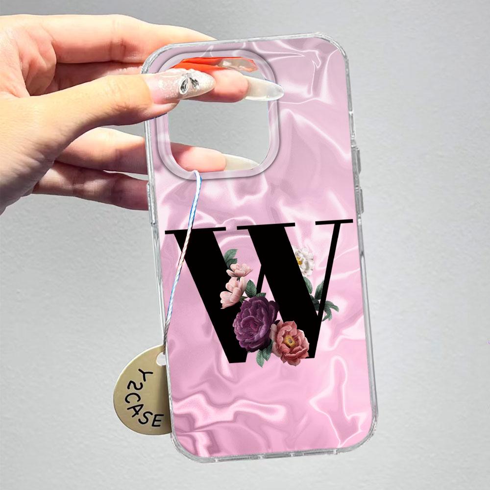 A-Z Черная Буква Пион Цветок Противоударный Чехол для Телефона Для Xiaomi Redmi A5 A3 A4 A1 A2 9A 9C 9 10 Силиконовый Парный Чехол Задняя Крышка