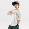 Duoduojia Boys' Retro Letter Print Cooling Short Sleeve T-Shirt