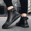 Fashion Men High-top Sneakers Autumn New Fashion Comfortable Platform Soft Leather Boots Men Outdoor High Top Casual Mid Top Sports Shoe