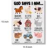 Hijie pirational Motivational God Says I Am Poster Canvas Wall Art for Nursery Home Decor Christian Farm Animals Canvas Print Painting Ready to Hang