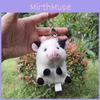 Sweet And Colorful Cow And Panda Plush Toy Keychain With Soft Pp Cotton Filling