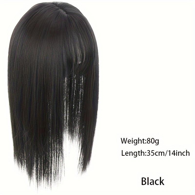 35 см парик кусок прямые волосы накладные пряди шиньон противоскользящий зажим для женщин челка бахрома натуральные волосы наращивание парик