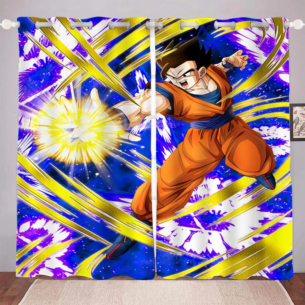 Мультфильм Dragon Ball Печать на шторах Подарки для мальчиков Спальня Полиэстер Затенение Окно гостиной Перегородка Домашний декор Затемнение Идеально для Отличного