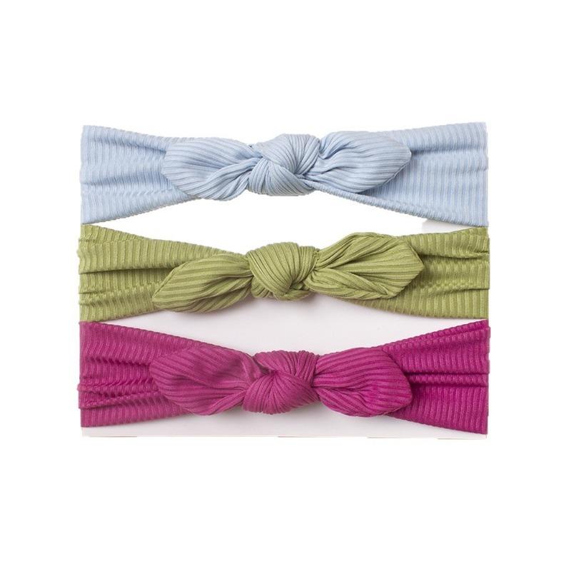 New baby headband set, cute rabbit ears children's headscarf, solid color soft baby hair accessories