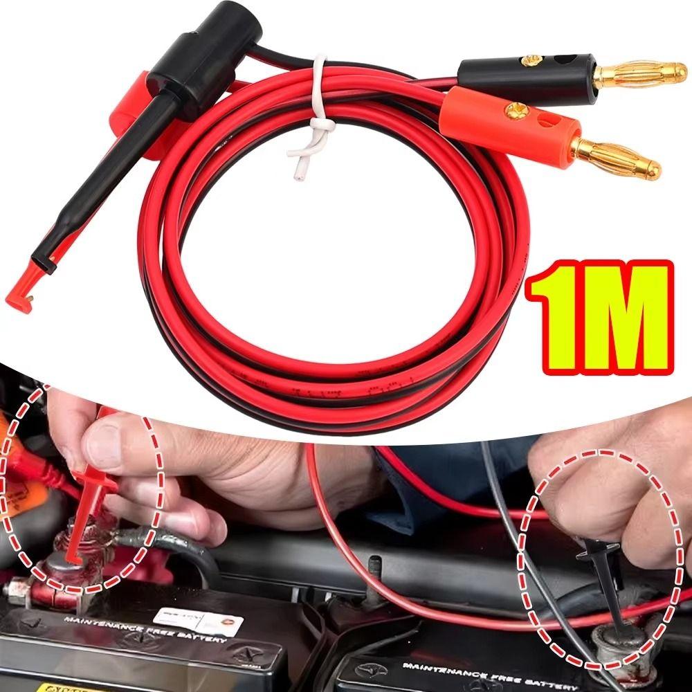 1Pcs Cable Gold Plated Multimeter Test Leads Wire Connector Electric Hook Clip Test Tools