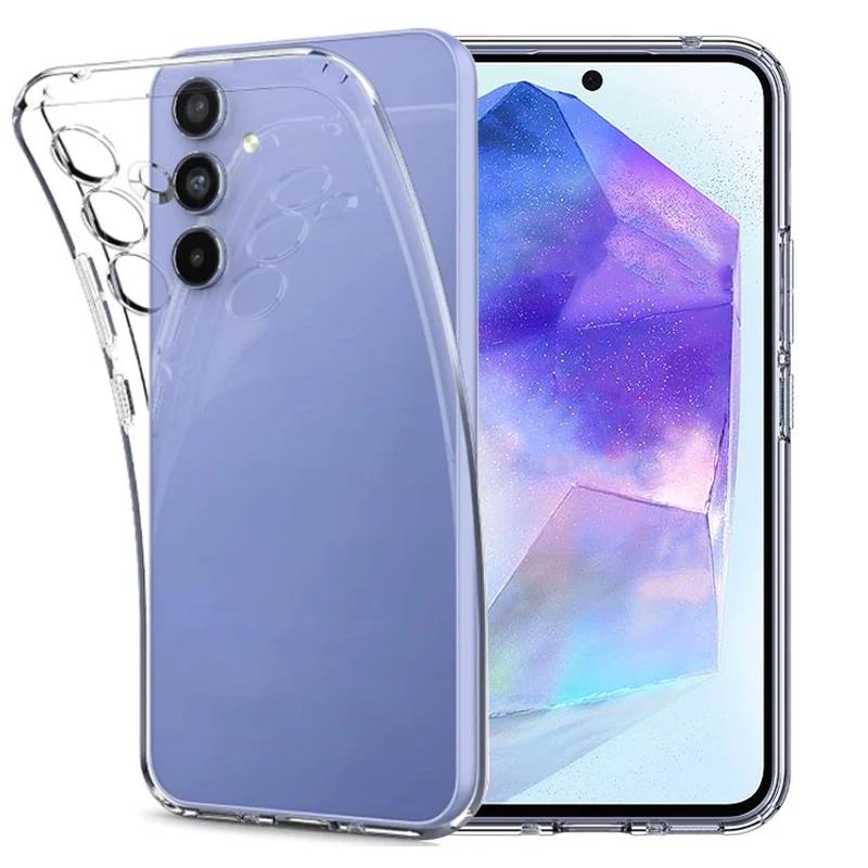 Мягкий прозрачный силиконовый чехол из ТПУ для телефона Samsung Galaxy A05S A015 A25 A35 A55 A04S A14 A24 A34 A54 A23 A33 A53 A73 S22 S23 S24 Ultra Plus, задняя крышка из ТПУ