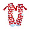 Valentine's Day Couple Heart-Shaped Magnet Socks With Hand-Holding  (Mid-Calf Socks)