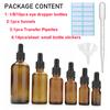 1-100ML Amber Glass Dropper Bottles Set With Black Cap for Essential Massage Oil Pipette Refillable Bottles