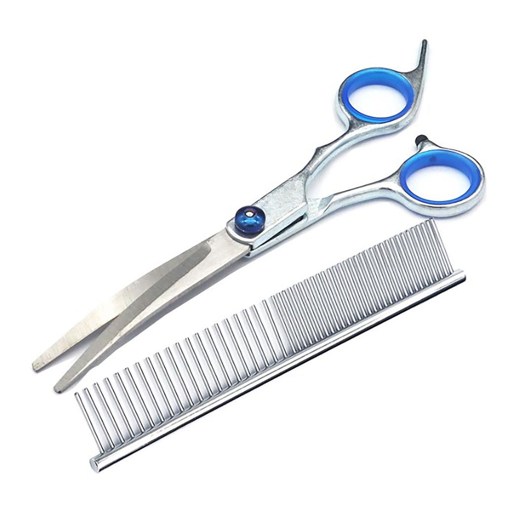 Dog Grooming Scissors Kit Stainless Steel Comfortable Adjustable Screw Professional 6 In 1 Grooming