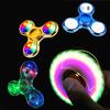 Star Shine Transparent Crystal LED Fidget Hand Spinner Stress Relief Toy Triangle Single Finger Gyro
