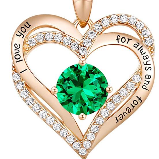 Shining Adjustable Women Necklace Gift Forever Love Heart Pendant Necklace Jewelry Accessories
