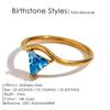EMANCO Stainless Steel Birthstone Ring for Woman Simple Style Ring Festival Party Fashion Jewelry Dropshipping 48-Hour Shipping
