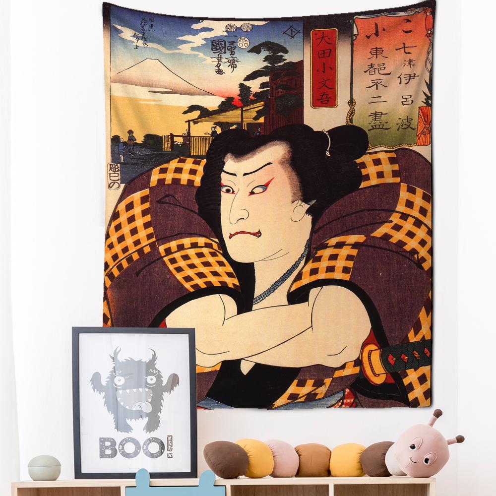 Японский гобелен с иллюстрацией, настенный Гобелен Канагава, волнистая печать, богемный хиппи, домашний декор для спальни