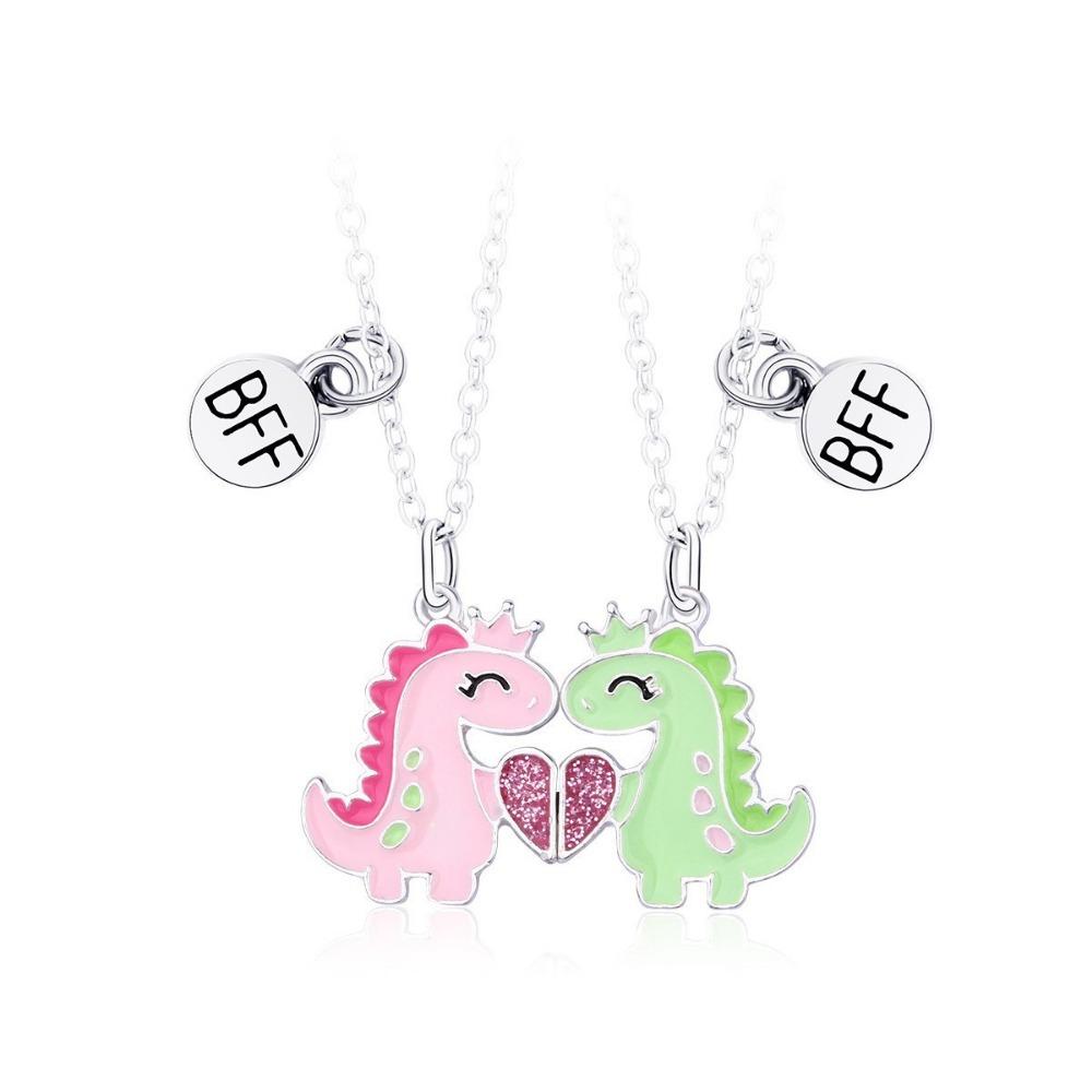 Children's Oil Rainbow Love Necklace BFF Good Friend Set Necklace Female Light Luxury Girlfriend Necklace
