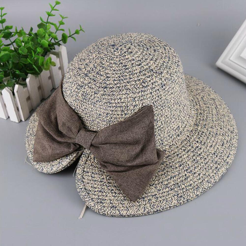 Women Elegant Bowknot Split Beach Cap
