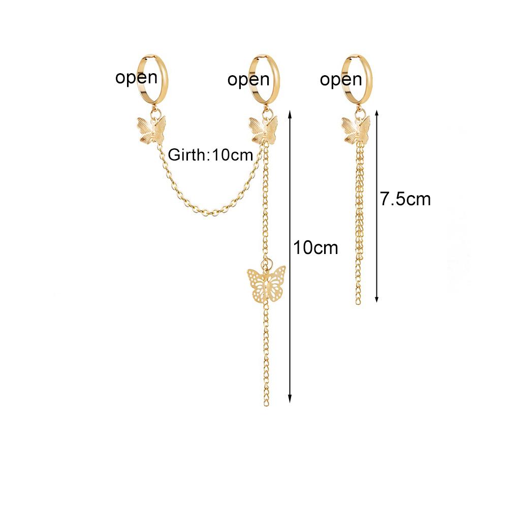 Простое металлическое кольцо-бабочка в стиле панк, женское открывающееся регулируемое трендовое кольцо-цепочка, ювелирные аксессуары