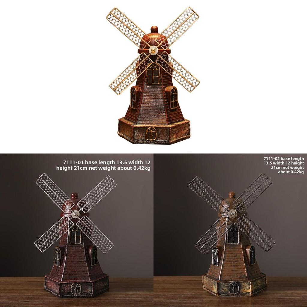 Modern Minimalist Dutch Windmill Resin Ornament For Home Office Shelf Decor