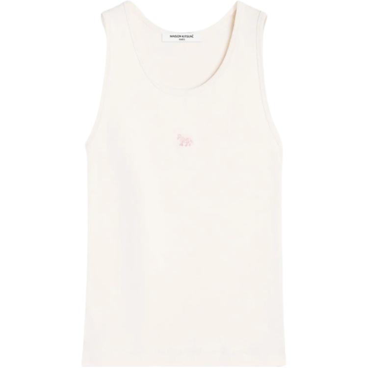 Maison Kitsune Logo Embroidered Sleeveless Round Neck Vest Women tops MW00121KA00330306