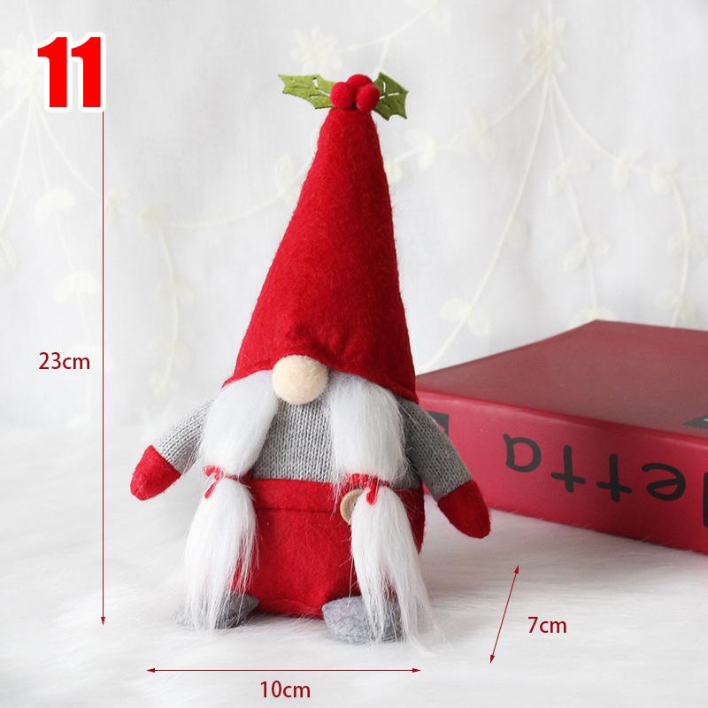 34 Styles Knitted Fabric Swedish Tomte Dwarf Rudolph Gnomes Dwarf Santa Claus Faceless Plush Doll
