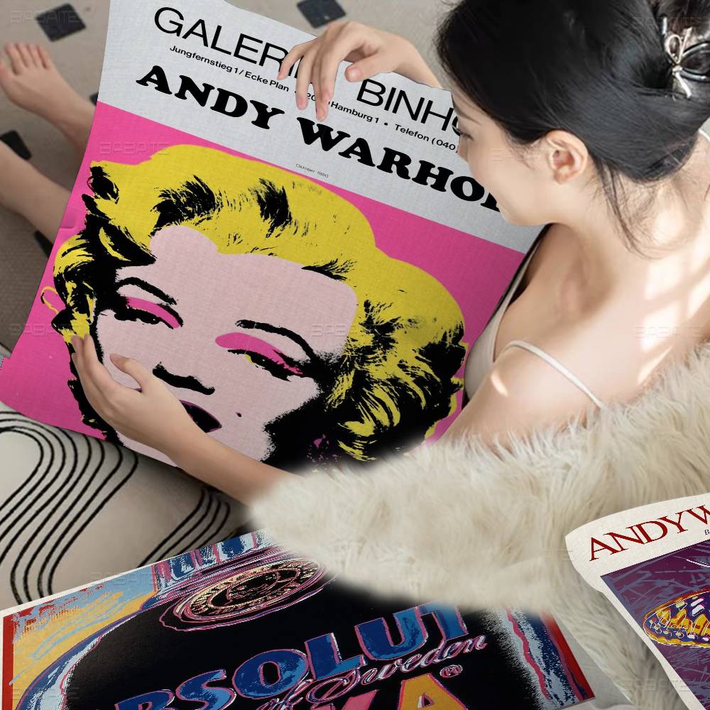 A-Andy W-Warhol Pillow Gift Home Office Decoration Bedroom Sofa Car Cushion Cover Case 45x45
