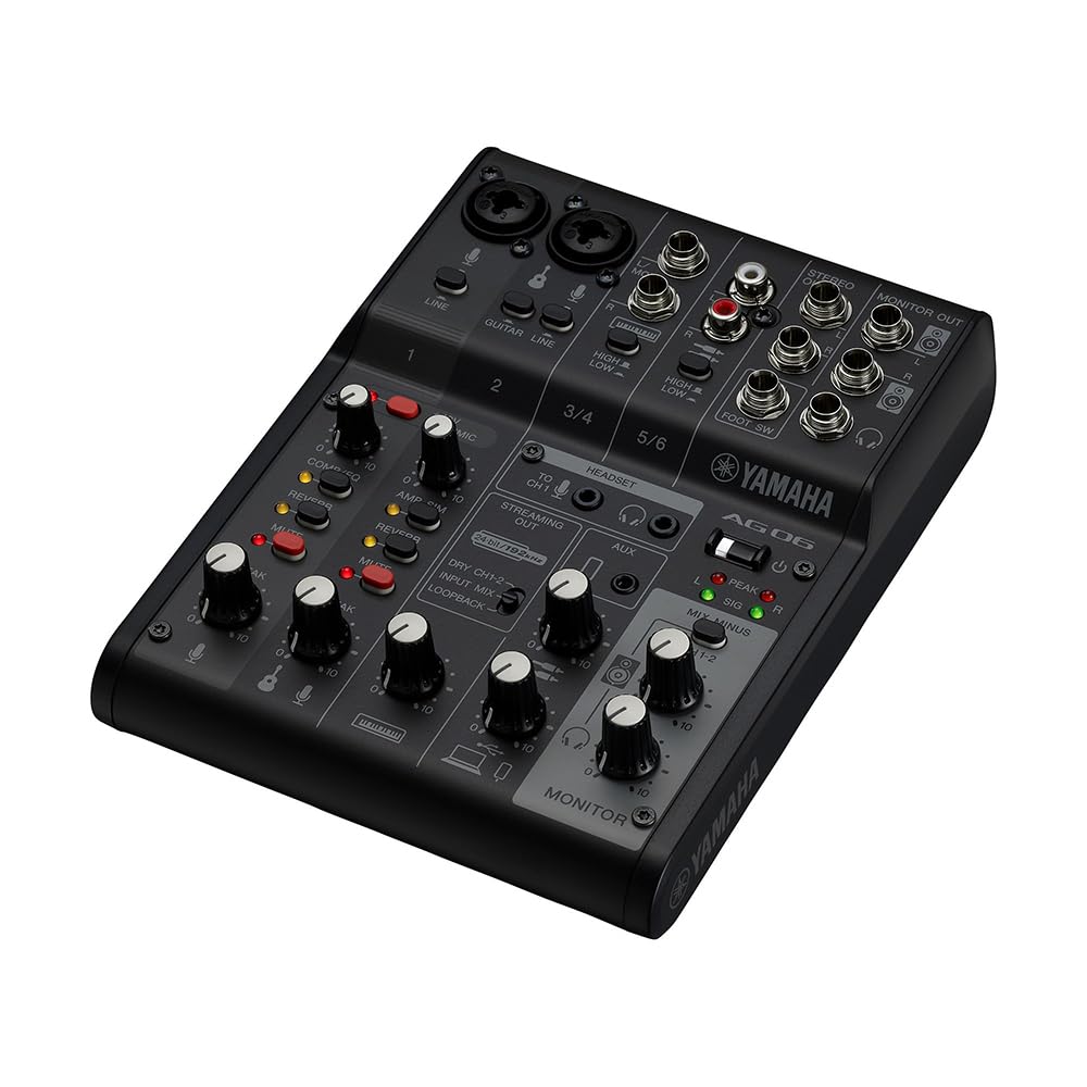 Yamaha Live Streaming Mixer 6 Channel Black AG06MK2 B