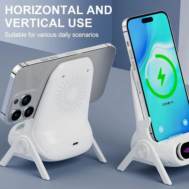 Портативное мини-кресло, беспроводное зарядное устройство, держатель для мобильного телефона, подставка для беспроводной зарядки 15 Вт