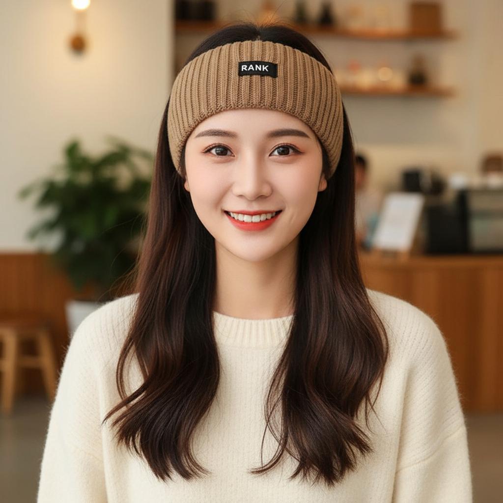 Спортивная повязка на голову, Широкий край, Повязка для умывания лица, Для ношения снаружи, Однотонная, Пуловер, Вязаная повязка на голову