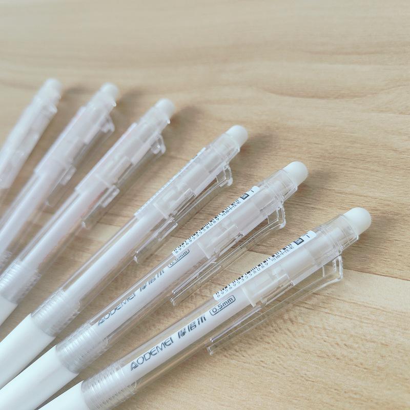 Гелевая ручка-стирашка Mò Mò Lè Slim 3 цвета с нажимным механизмом (0.5mm) - Кристально-синий, Черный и Красный