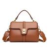 Fashion Lock Shoulder Bag Women's Handbag Solid Color Retro Simple Crossbody Bag Shoulder Strap Commuter