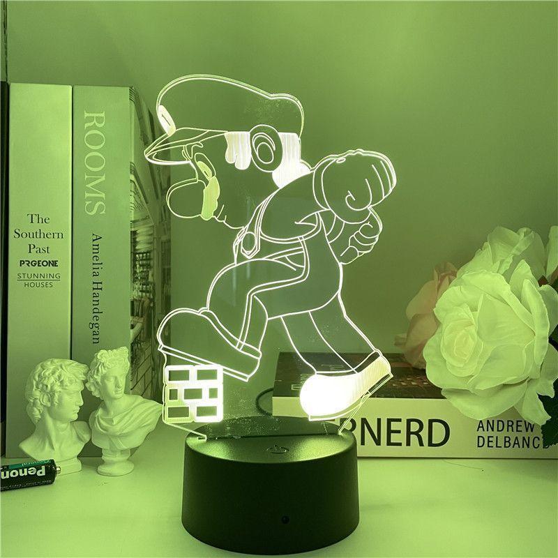 Super Mario Yoshi 3d Acrylic Night Lamp With Touch Control For Kids Room