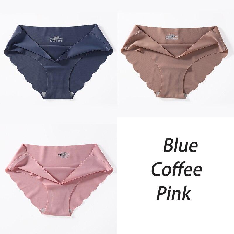 3PCS/Set Seamless Silk Women's Panties Briefs Women Underwear Female Underpants Comfortable Silk Panty Sexy Woman Lingerie M-XL