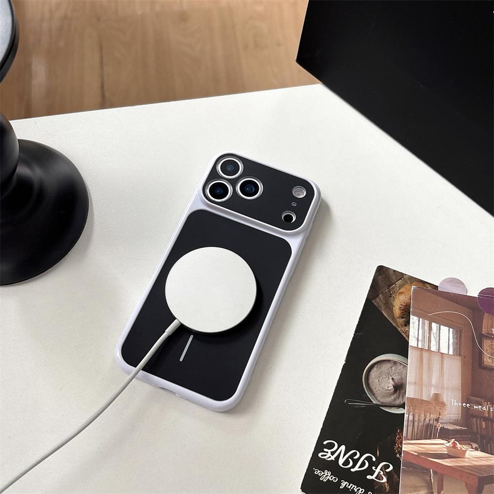 Large Window Acrylic Phone Case For iPhone 17 16 15 14 13 12 Pro Max Magnetic For Magsafe Wireless Charging Matte Coque