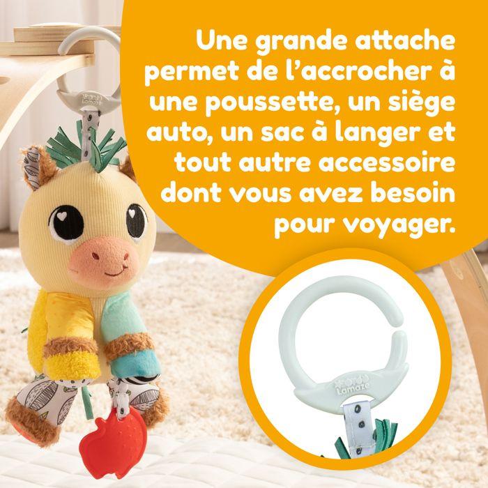 Jouet d'éveil - lamaze - carson le cheval de trait - peluche sensorielle - 0 à 6 mois - beige