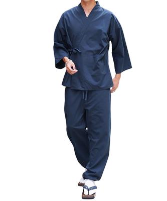 JIGGYS SHOP Самэ XL Темно-синий Стираемая Рабочая одежда Кимоно Самэ Хлопковая Пижама Домашняя одежда Ночная одежда Однотонный Весна Лето Осень Зима Все Сезоны