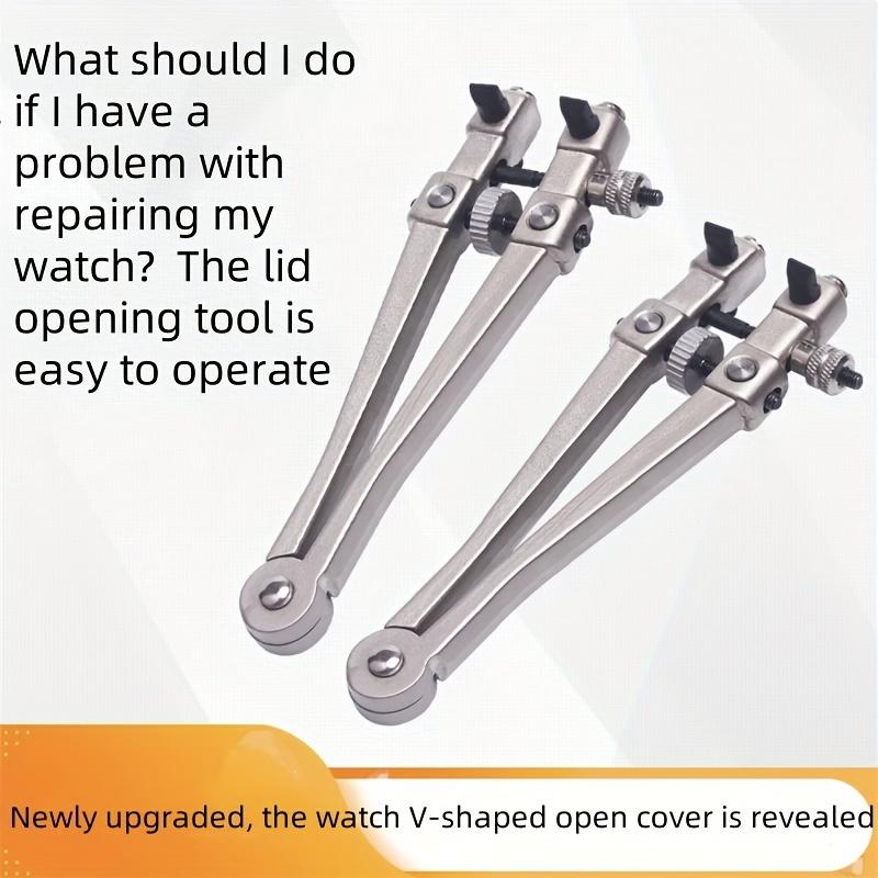 1pc High Manganese Steel V-Shaped Watch Case Opener for Battery Replacement & Repair Tool