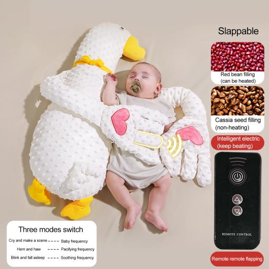 Baby Patter Pillow with Remote Control And Heating Function Goose Shape Baby Sleep Aid Soothe Emotions Anxiety Arm-Wrapped Support