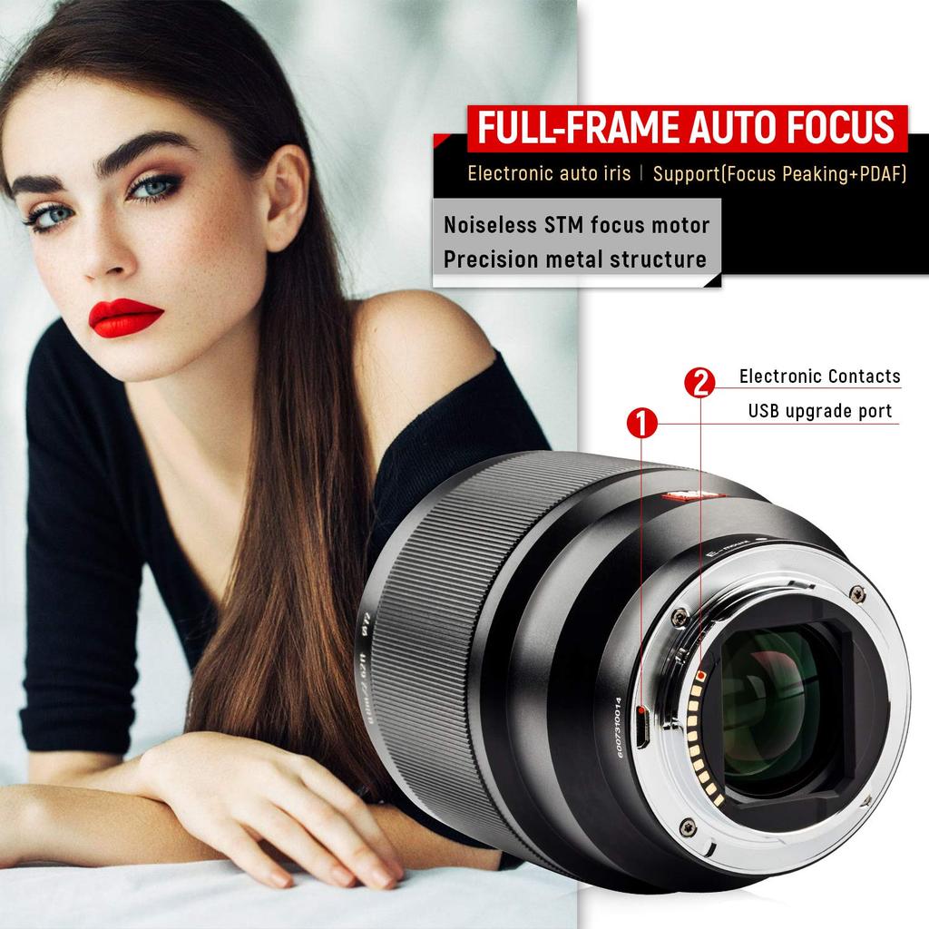 VILTROX AF 85mm F1.8 FE STM Prime Lens Eye AF Compatible for E-mount Full-Frame E-mount Interchangeable Lens F1.8 Large Aperture