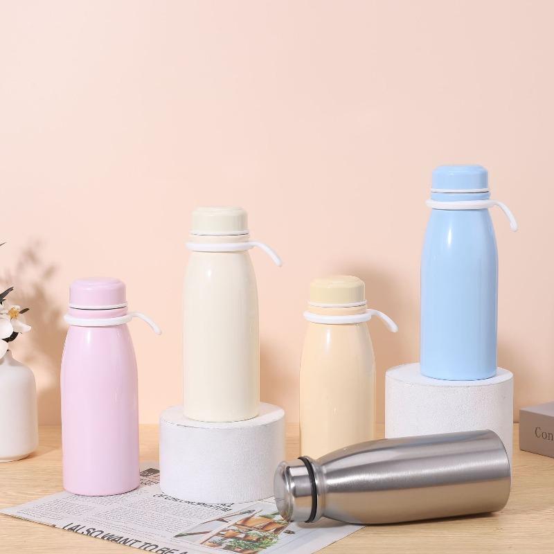 350/450ml New High-value Portable Sports Water Cup Milk Water Bottle Macaron 304 Stainless Steel Insulated Bottle Gift Water Cup