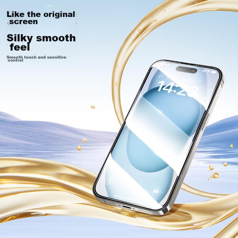 Tempered Glass Screen Protector for IPhone 15 Pro Max, Full Coverage High Definition Protective Film, Crystal Anti-Drop Anti-Scratch, 2 Pieces