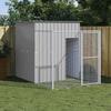 Dog Kennel with Run Light Grey 165 x 251 x 181 cm Galvanized Steel